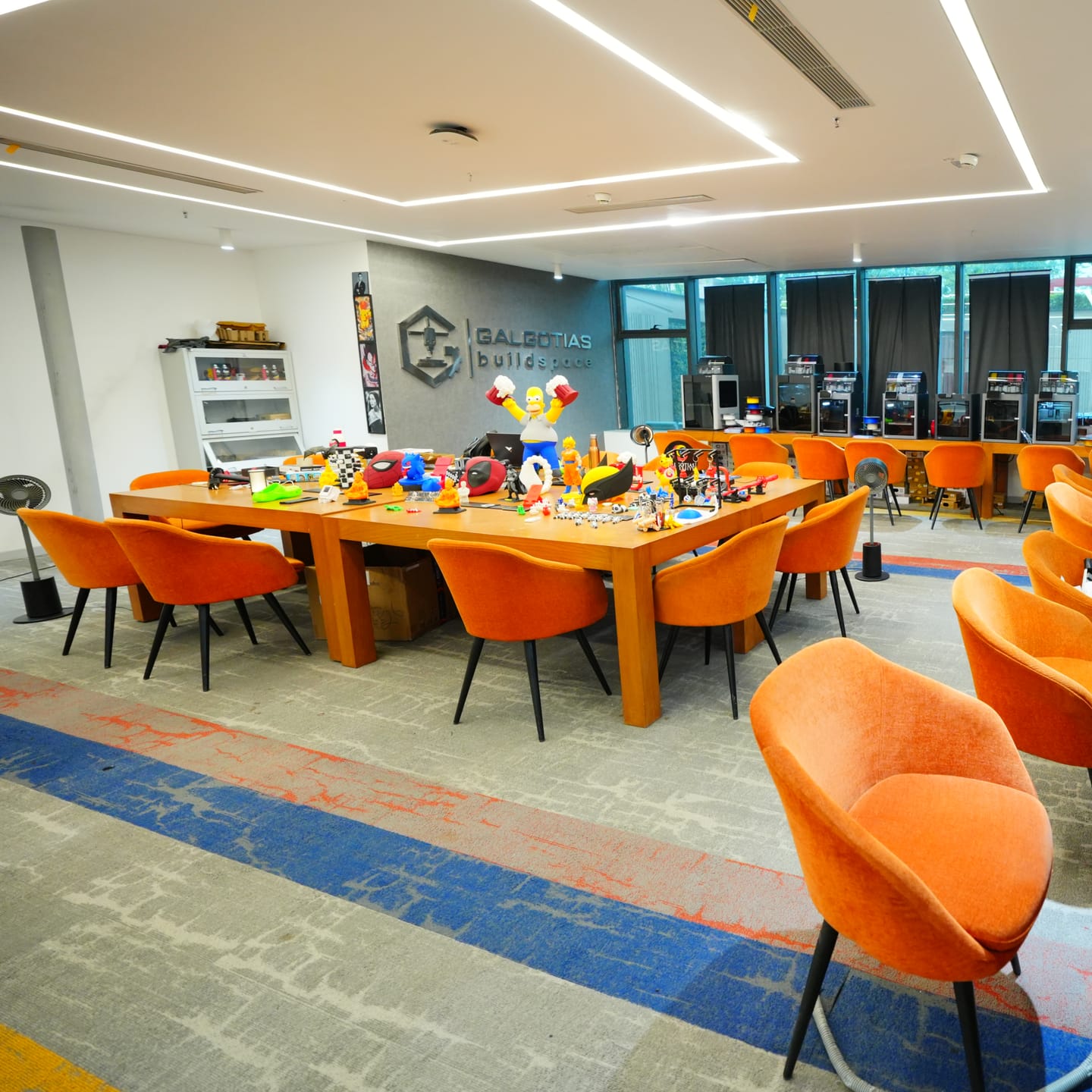 Galgotias Buildspace logo wall and 3D printing station